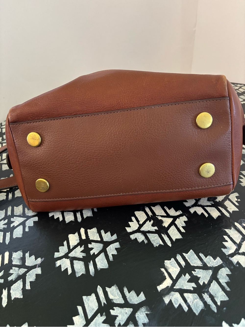 Fossil Chestnut Leather Dome Satchel with Gold Hardware - Picture 5 of 11